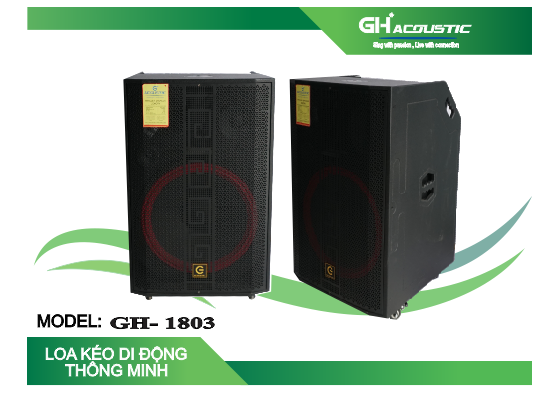 Loa kéo đứng GH 1803 - Bas đơn 50 cm