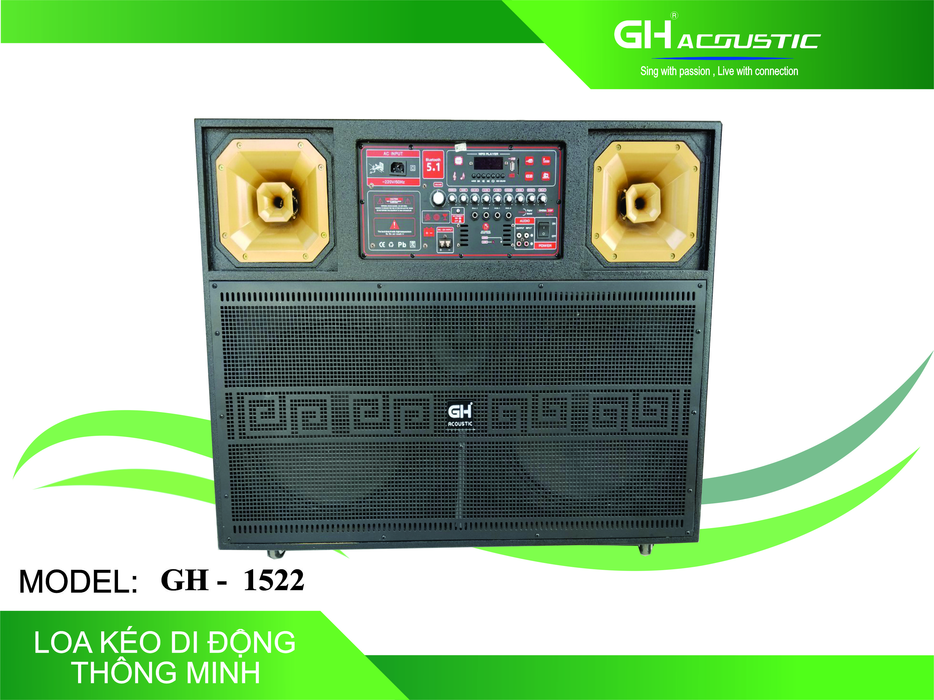 Loa GH - 1522 Bass đôi 40